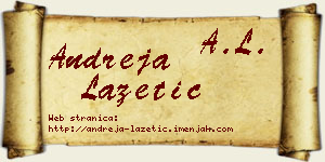 Andreja Lazetić vizit kartica
